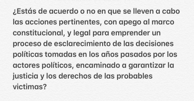 Esta es la pregunta que se realizará en la Consulta. 