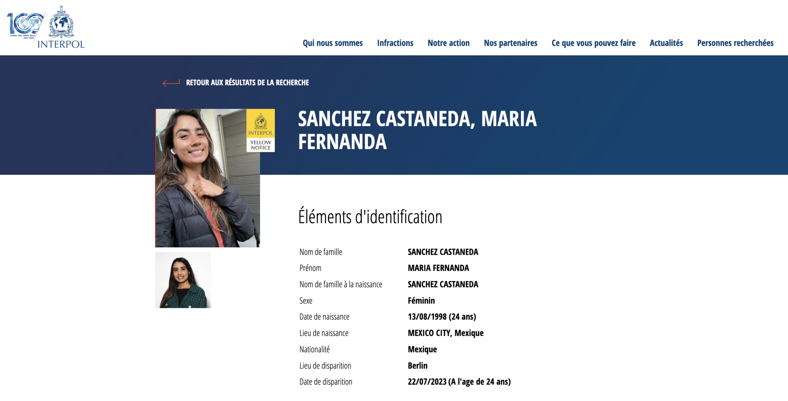 Emite Interpol ficha amarilla para localizar a María Fernanda Sánchez en Alemania