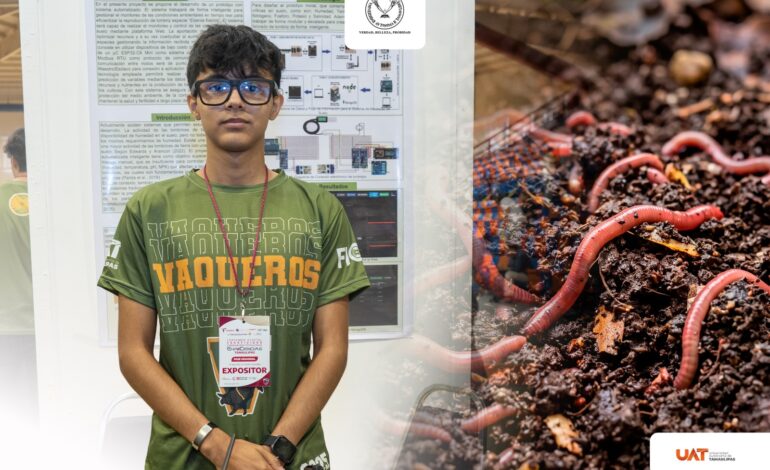 Estudiante de la UAT desarrolla prototipo con IA para optimizar la lombricultura a bajo costo 