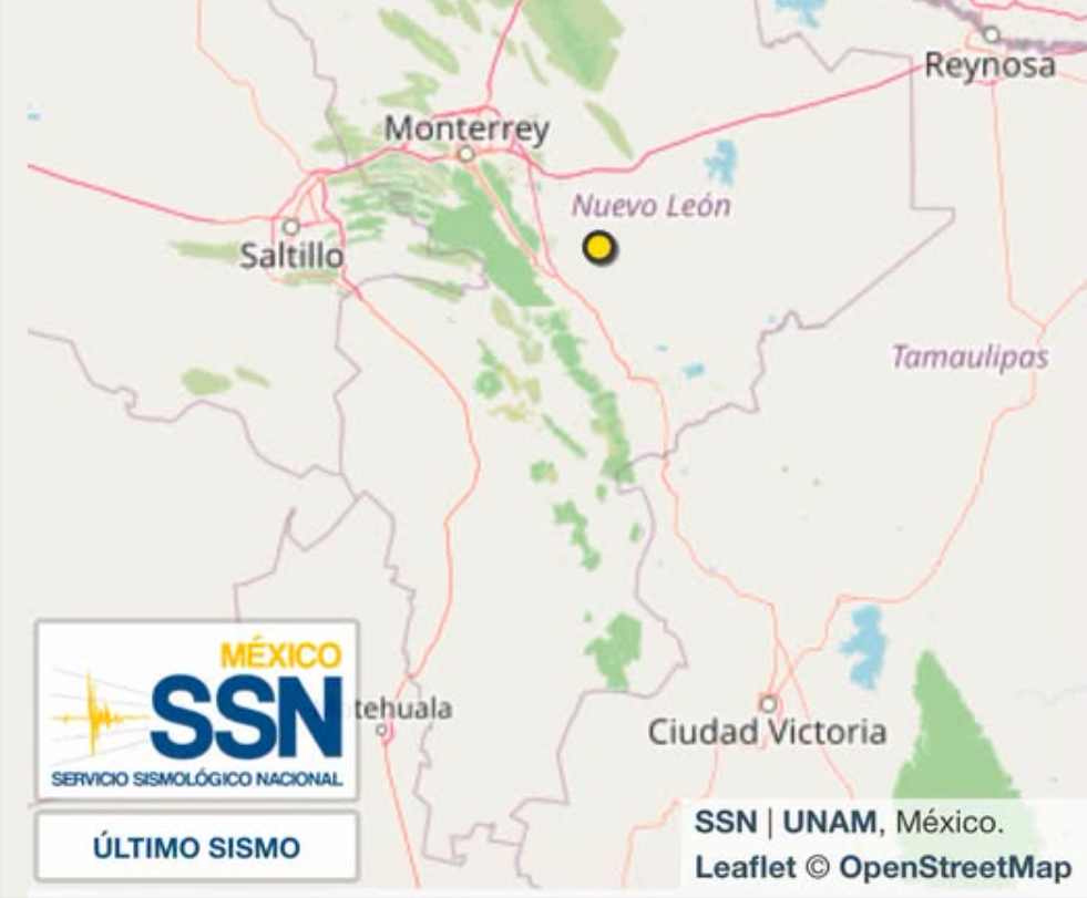 Sismo de magnitud 3.7 se registra al norte de Montemorelos; no reportan daños