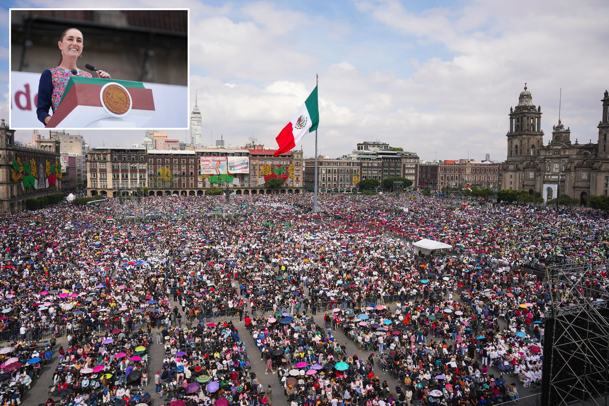Sheinbaum cierra en el Zócalo su gira de rendición de cuentas