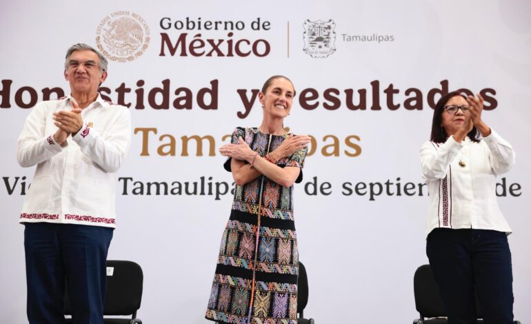 Américo está recuperando el corazón de Tamaulipas: Claudia Sheinbaum