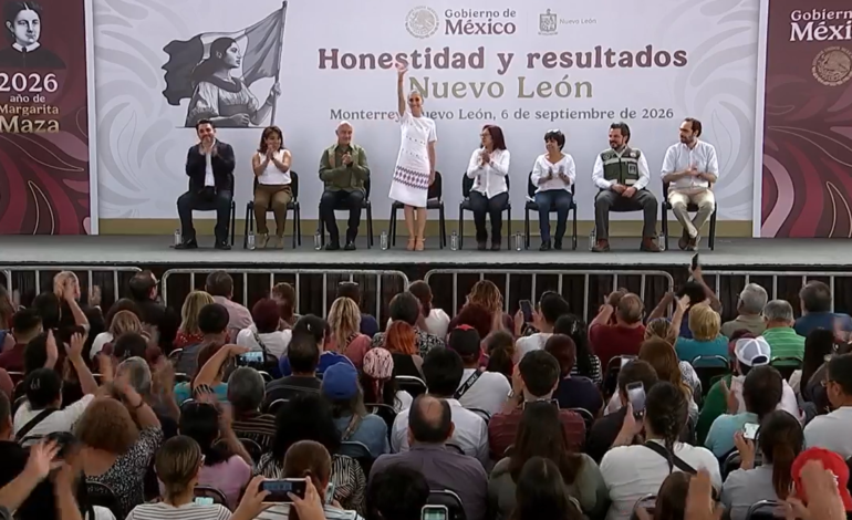 Sheinbaum rinde Informe en Nuevo León; Samuel se ausenta por temor a abucheos